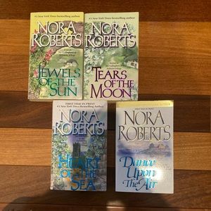 Set of 4 Nora Roberts books. Jewels of The Sun Trilogy and Dances Upon Air.